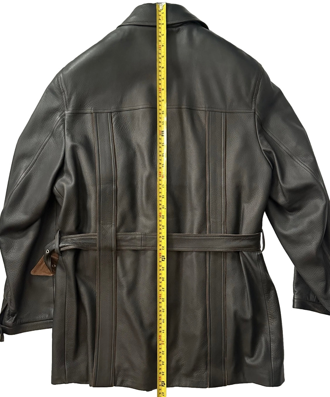 $7500 NEW BRIONI GRAIN LEATHER COAT XL EU 54 MILITARY FIELD JACKET SUEDE DETAILS