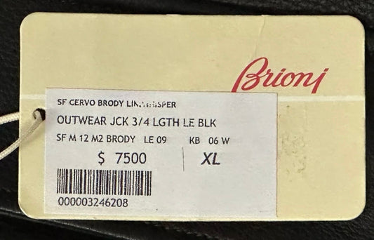 $7500 NEW BRIONI GRAIN LEATHER COAT XL EU 54 MILITARY FIELD JACKET SUEDE DETAILS