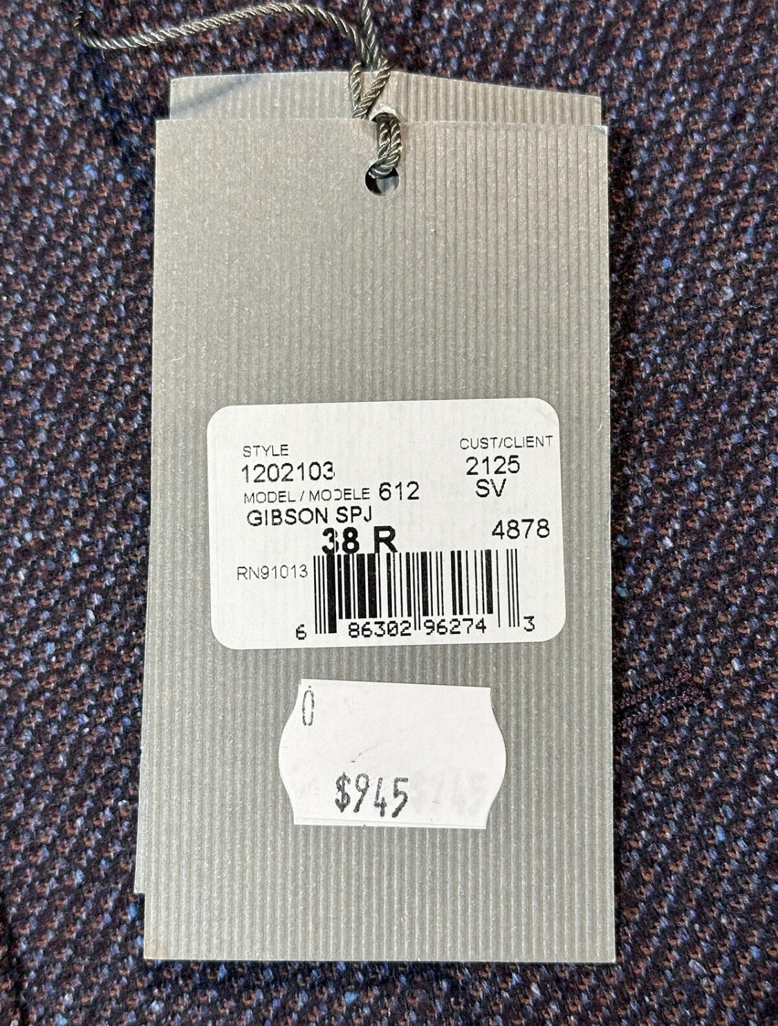 $945 NEW JACK VICTOR FOR VERO UOMO 2 BUTTON SPORT COAT ITALY FABRIC 38 R
