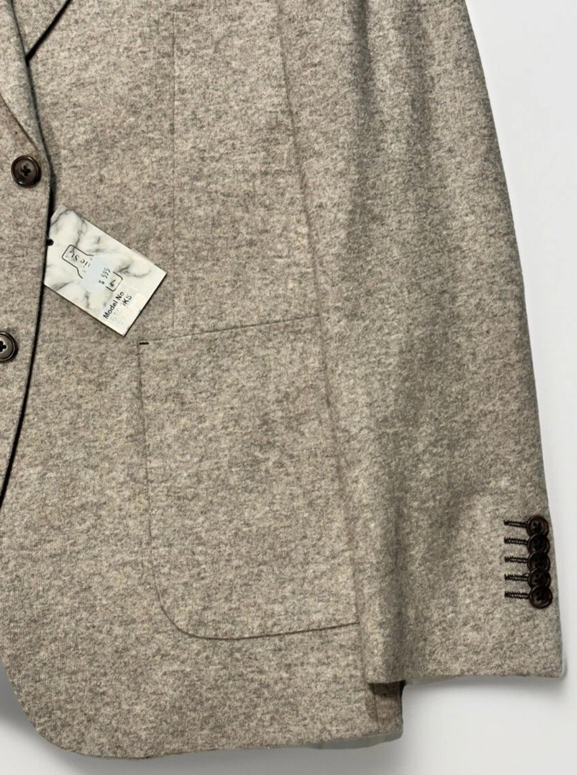 $595 NEW 7 DOWNIE ST 2 BUTTON SPORT COAT HEATHER OATMEAL JERSEY KNIT 38 R 38R