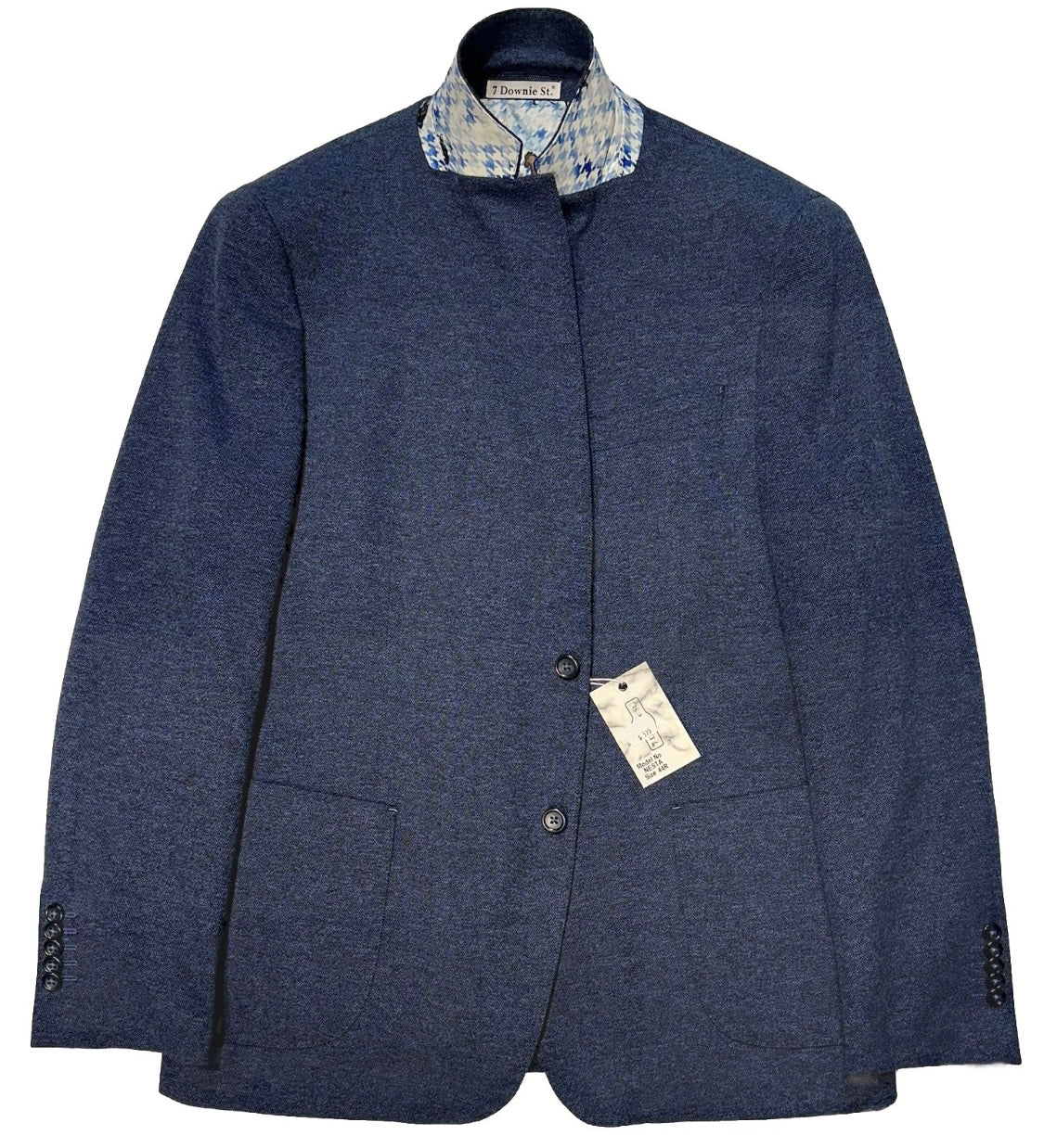 $595 NEW 7 DOWNIE ST 2 BUTTON SPORT COAT BLUE w BLACK UNDERTONE WEAVE 42 44 R