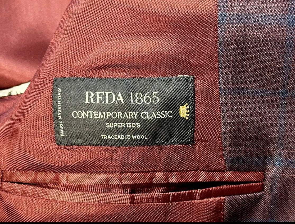 $1895 NEW REDA SUPER 130’S SPORT COAT JACKET ITALY 38 R 38R PURPLE PLAID VERO UOMO