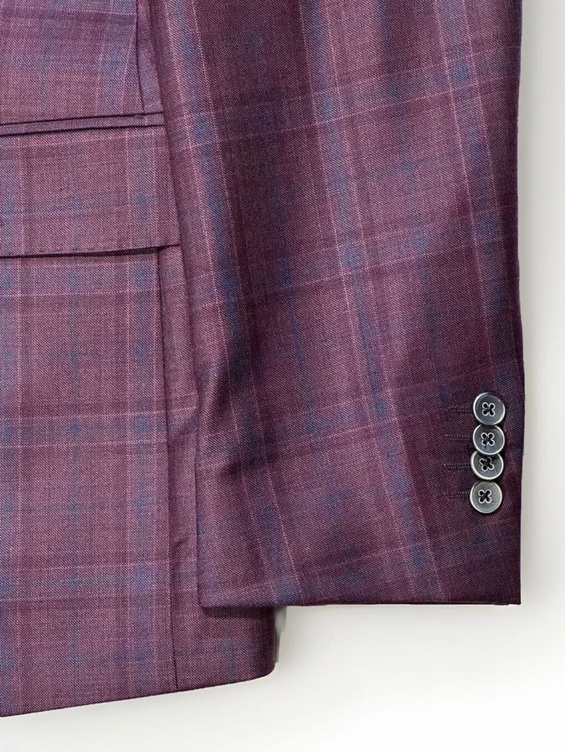 $1895 NEW REDA SUPER 130’S SPORT COAT JACKET ITALY 36 R 36R PURPLE PLAID VERO UOMO