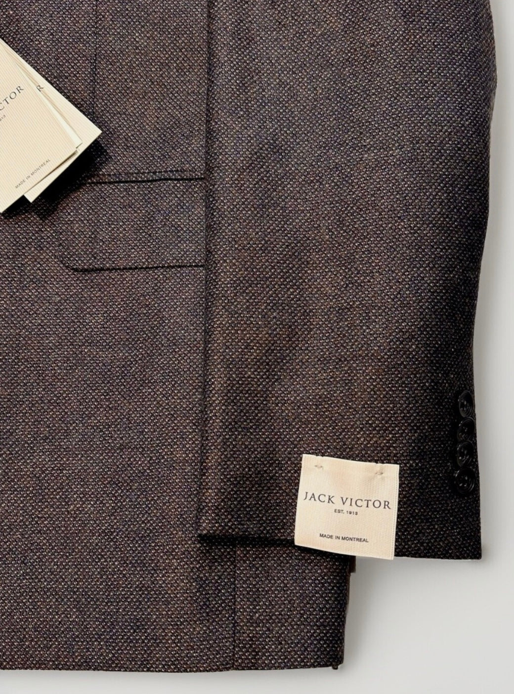 $1795 NEW JACK VICTOR SPORT COAT JACKET 40 R BROWN TWEED WEAVE ITALIAN WOOL 40R