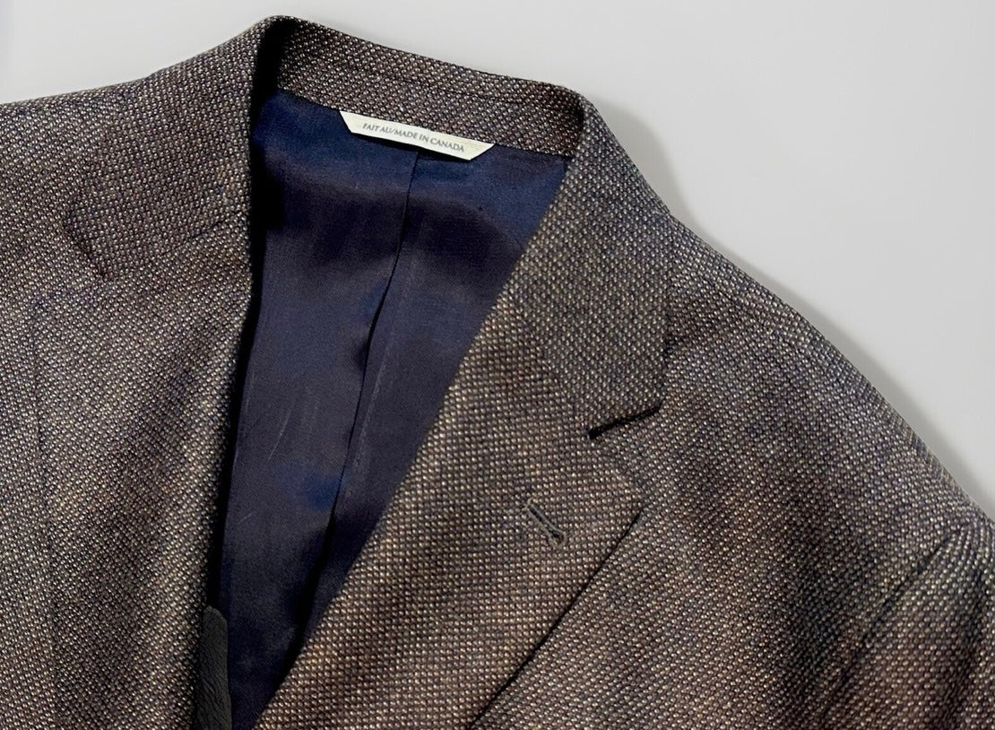 $1795 NEW JACK VICTOR SPORT COAT JACKET 40 R BROWN TWEED WEAVE ITALIAN WOOL 40R