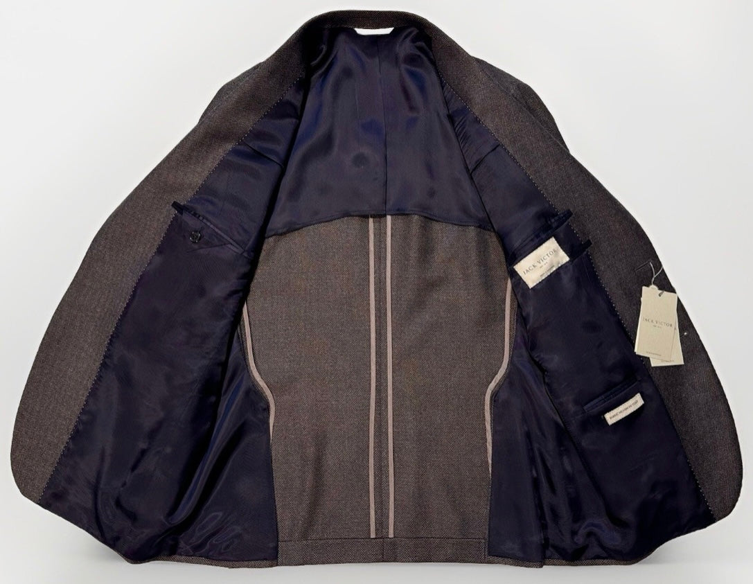 $1795 NEW JACK VICTOR SPORT COAT JACKET 40 R BROWN TWEED WEAVE ITALIAN WOOL 40R