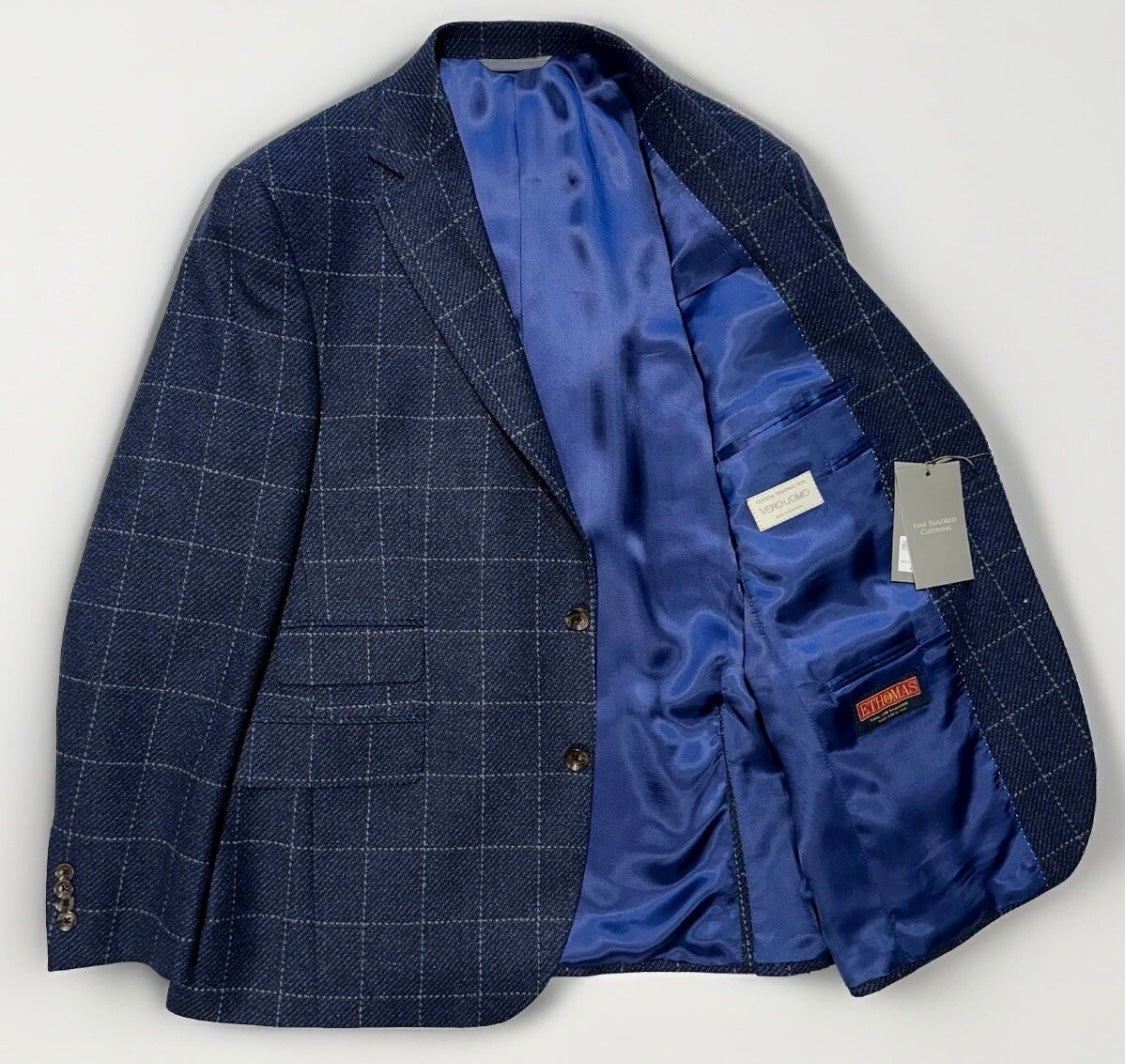 $1895 NEW 46 R VERO UOMO PRIVATE LABEL HANDMADE SPORTCOAT JACKET ITALY WOOL CASHMERE