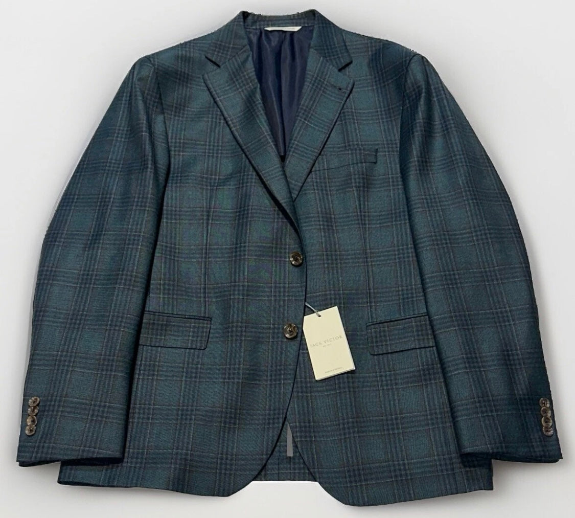 $1995 NEW JACK VICTOR SPORTCOAT JACKET 43 R SUPER 130’S ITALIAN WOOL GREEN 43R