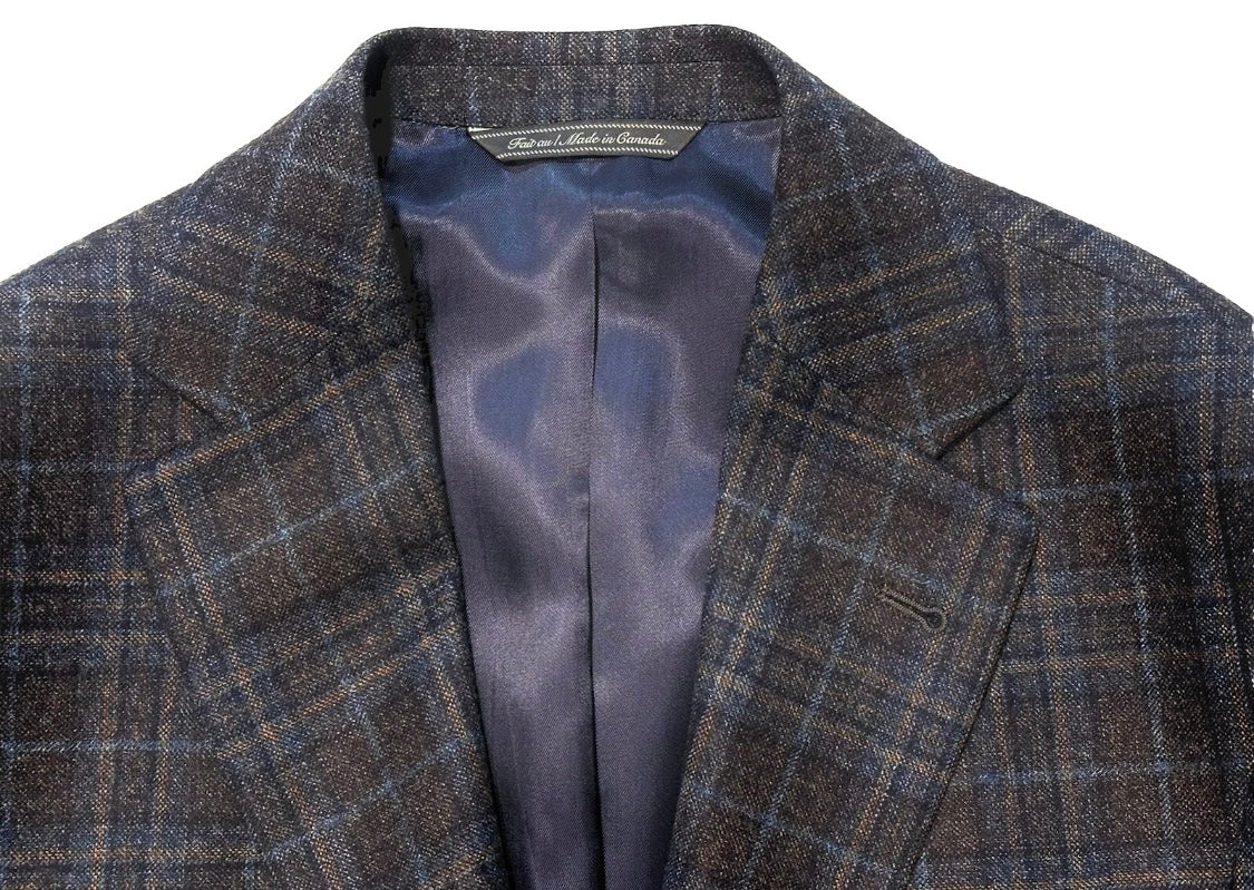 $1175 NEW 40 L HANDMADE SPORTCOAT JACKET JACK VICTOR ITALY WOOL BROWN PLAID 40L