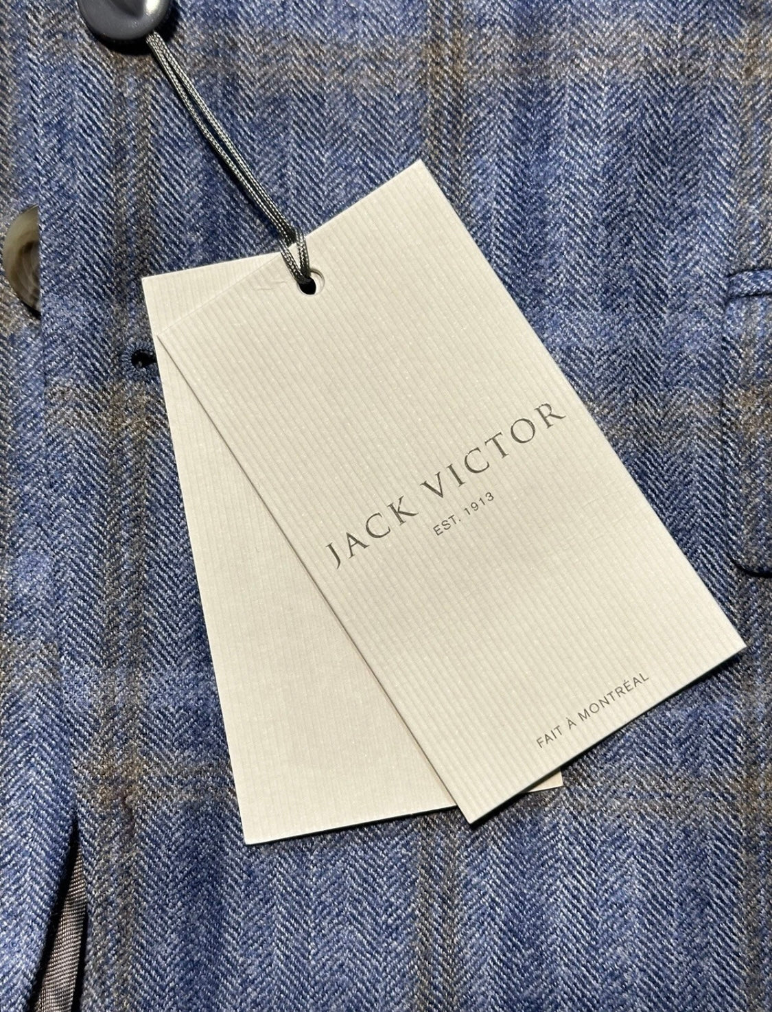 $1175 NEW 40 R HANDMADE SPORTCOAT JACKET JACK VICTOR ITALY WOOL BLUE PLAID 40R