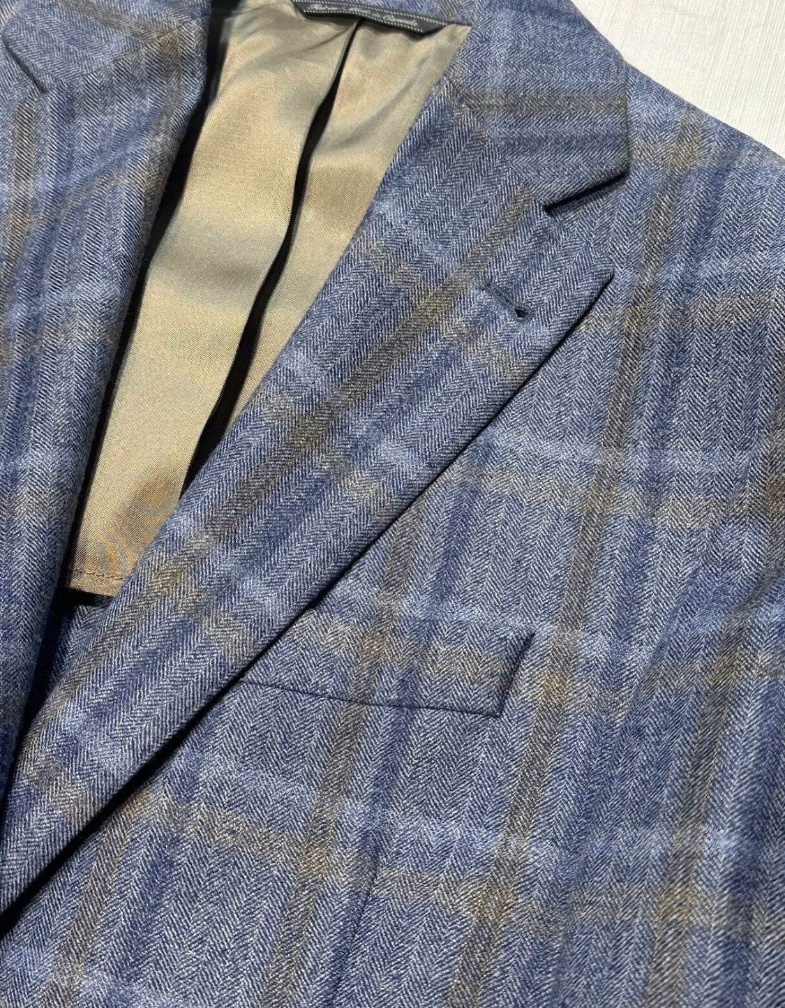 $1175 NEW 40 R HANDMADE SPORTCOAT JACKET JACK VICTOR ITALY WOOL BLUE PLAID 40R
