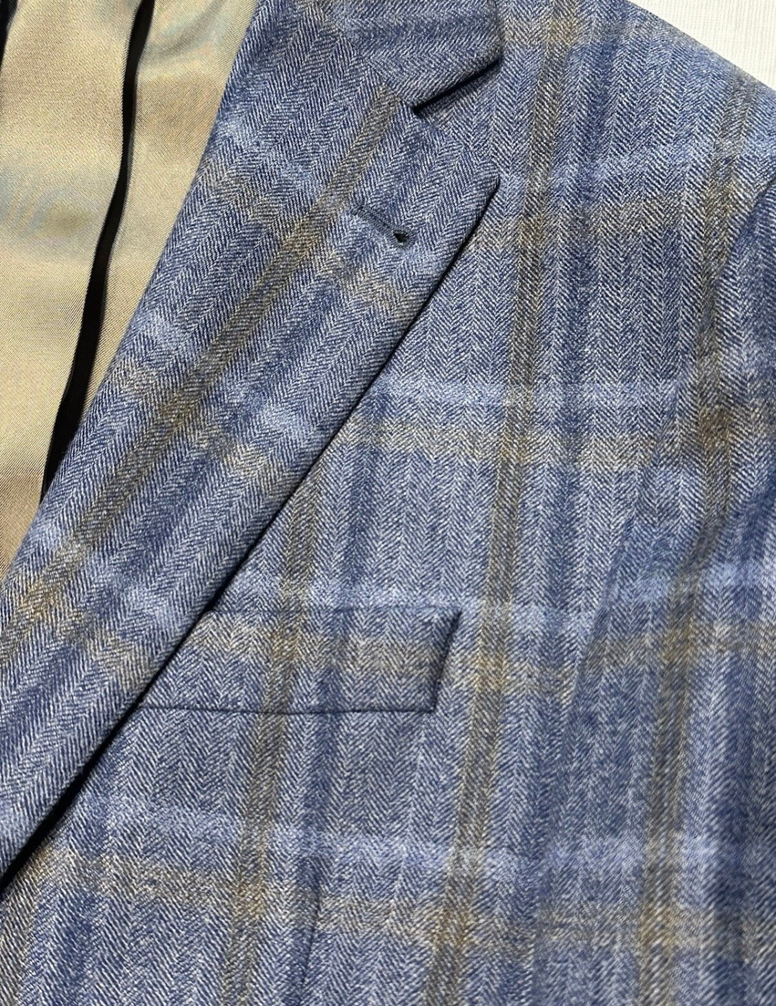 $1175 NEW 40 R HANDMADE SPORTCOAT JACKET JACK VICTOR ITALY WOOL BLUE PLAID 40R
