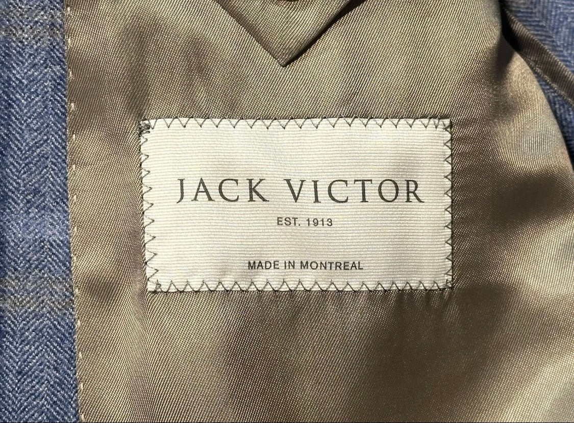 $1175 NEW 40 R HANDMADE SPORTCOAT JACKET JACK VICTOR ITALY WOOL BLUE PLAID 40R