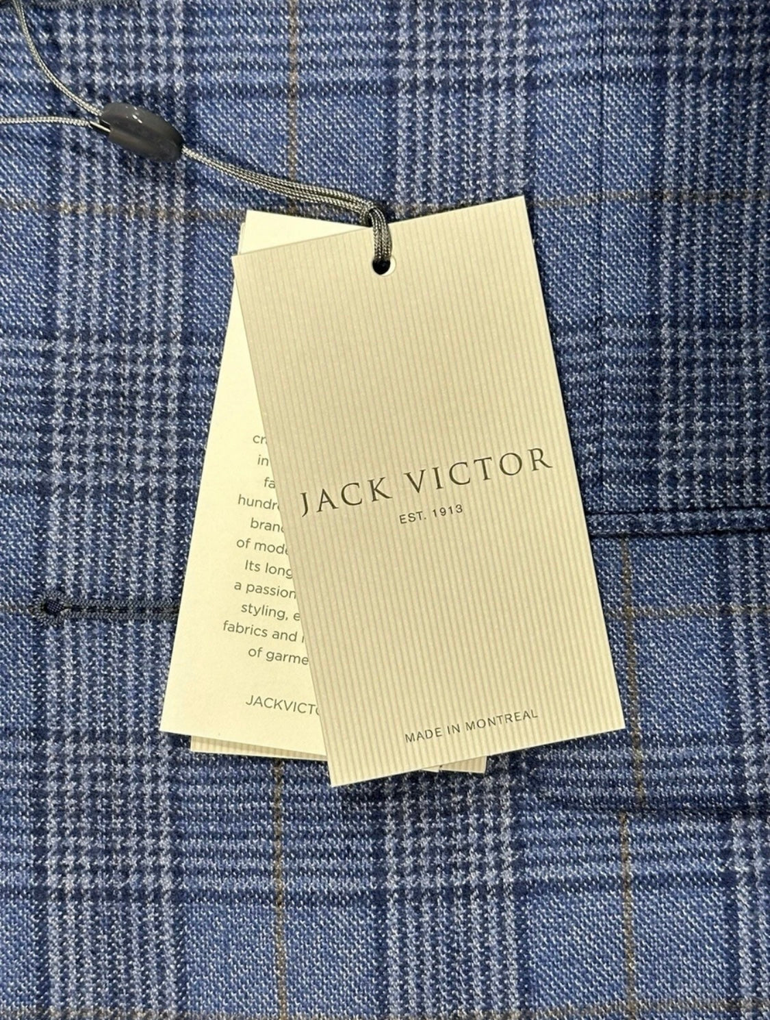 $1195 NEW 38 R HANDMADE SPORTCOAT JACKET JACK VICTOR ITALY WOOL BLUE PLAID 38R