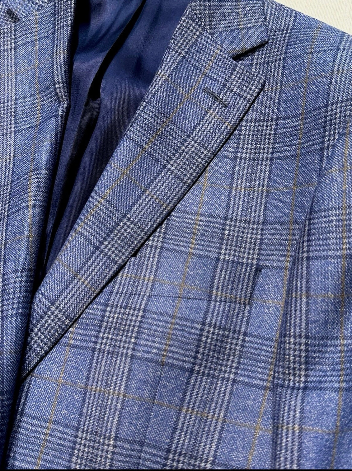 $1195 NEW 38 R HANDMADE SPORTCOAT JACKET JACK VICTOR ITALY WOOL BLUE PLAID 38R