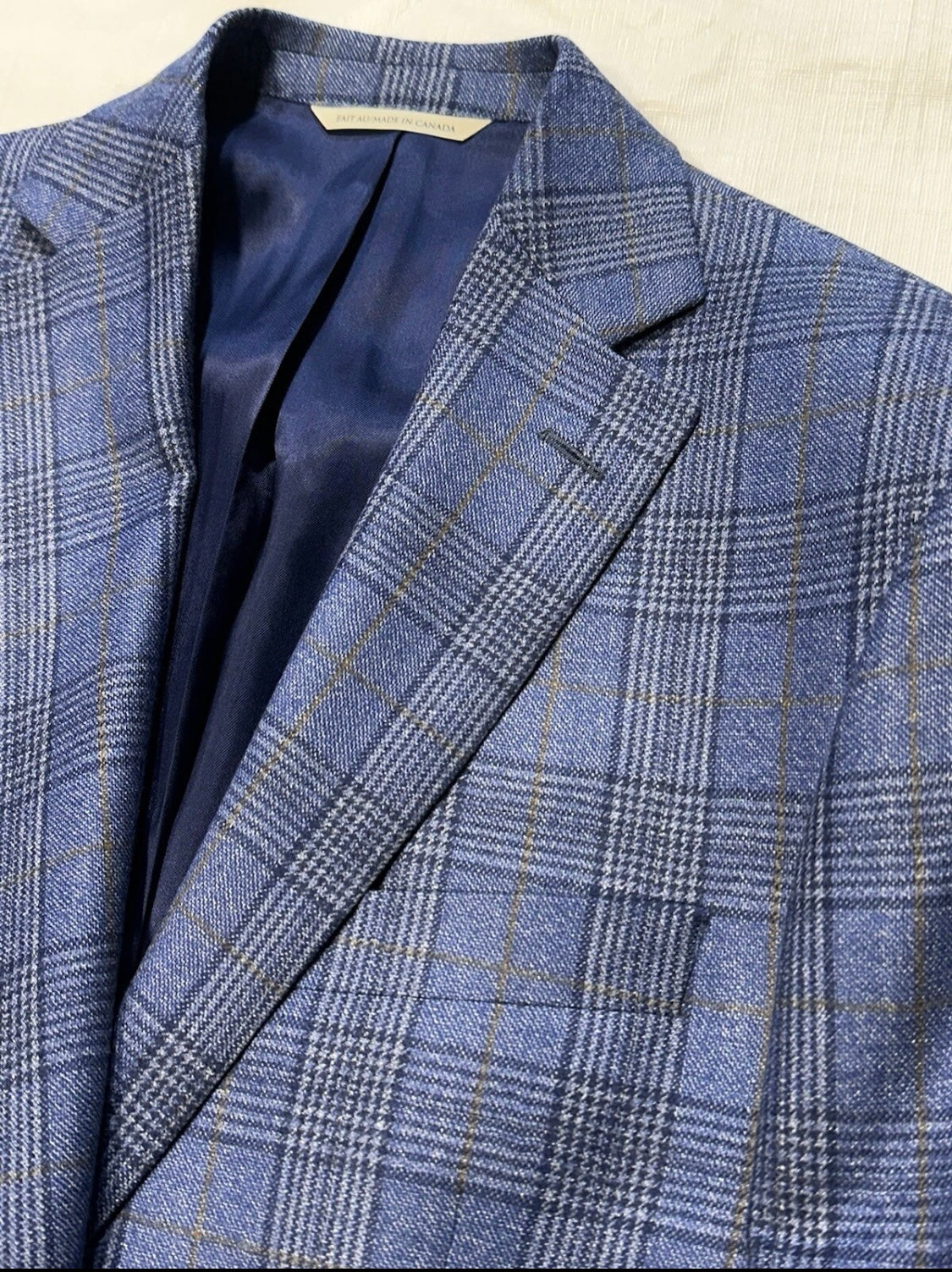 $1195 NEW 38 R HANDMADE SPORTCOAT JACKET JACK VICTOR ITALY WOOL BLUE PLAID 38R