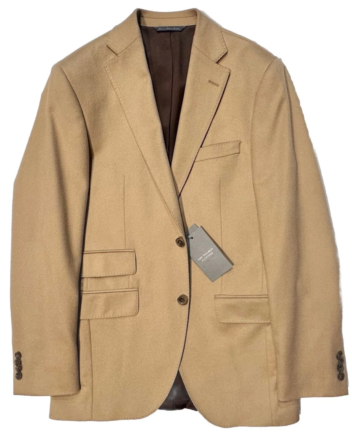 $1950 NEW 38 R 100% CASHMERE HANDMADE SPORTCOAT JACKET 38R CREAMY CAMEL TAN