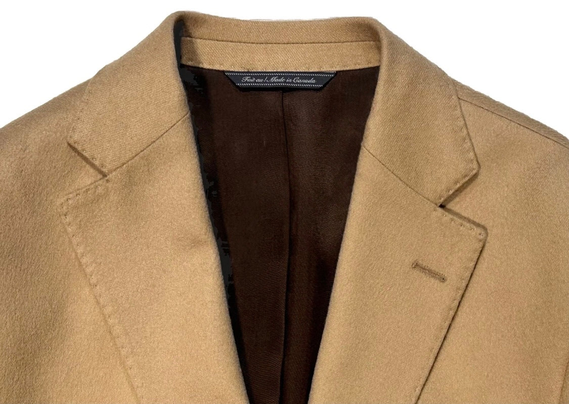 $1950 NEW 38 R 100% CASHMERE HANDMADE SPORTCOAT JACKET 38R CREAMY CAMEL TAN