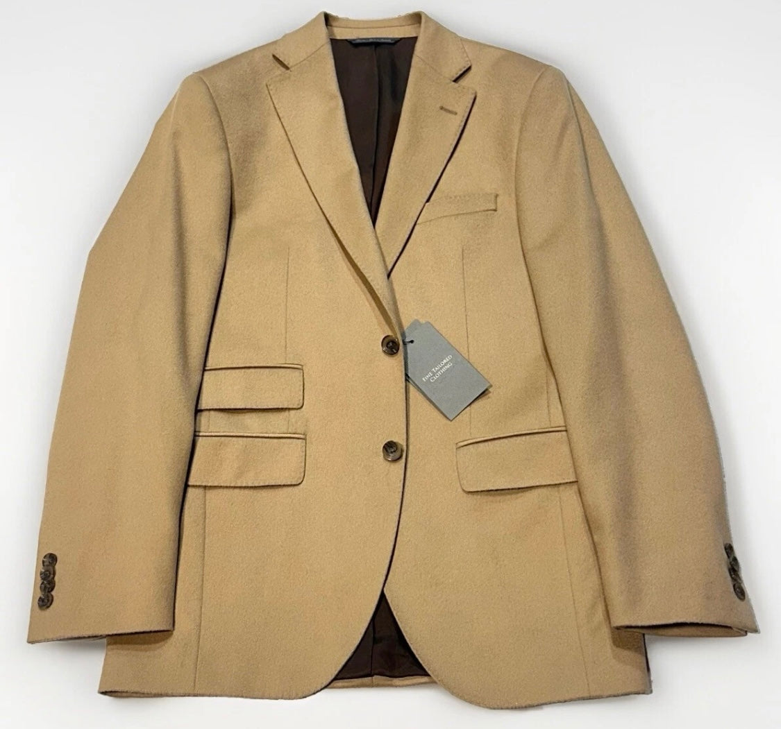 $1950 NEW 38 R 100% CASHMERE HANDMADE SPORTCOAT JACKET 38R CREAMY CAMEL TAN