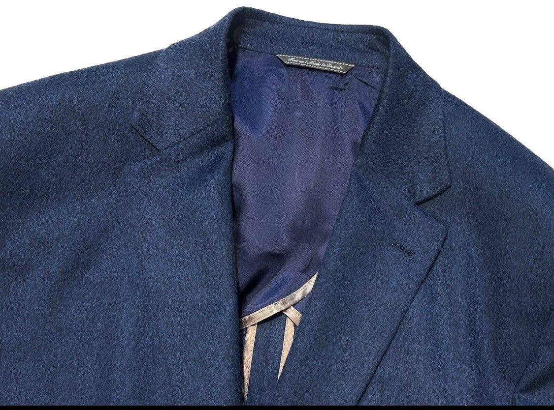 $1950 NEW 48 R 100% CASHMERE HANDMADE SPORTCOAT JACKET SLIM FIT 48R BLUE BLACK
