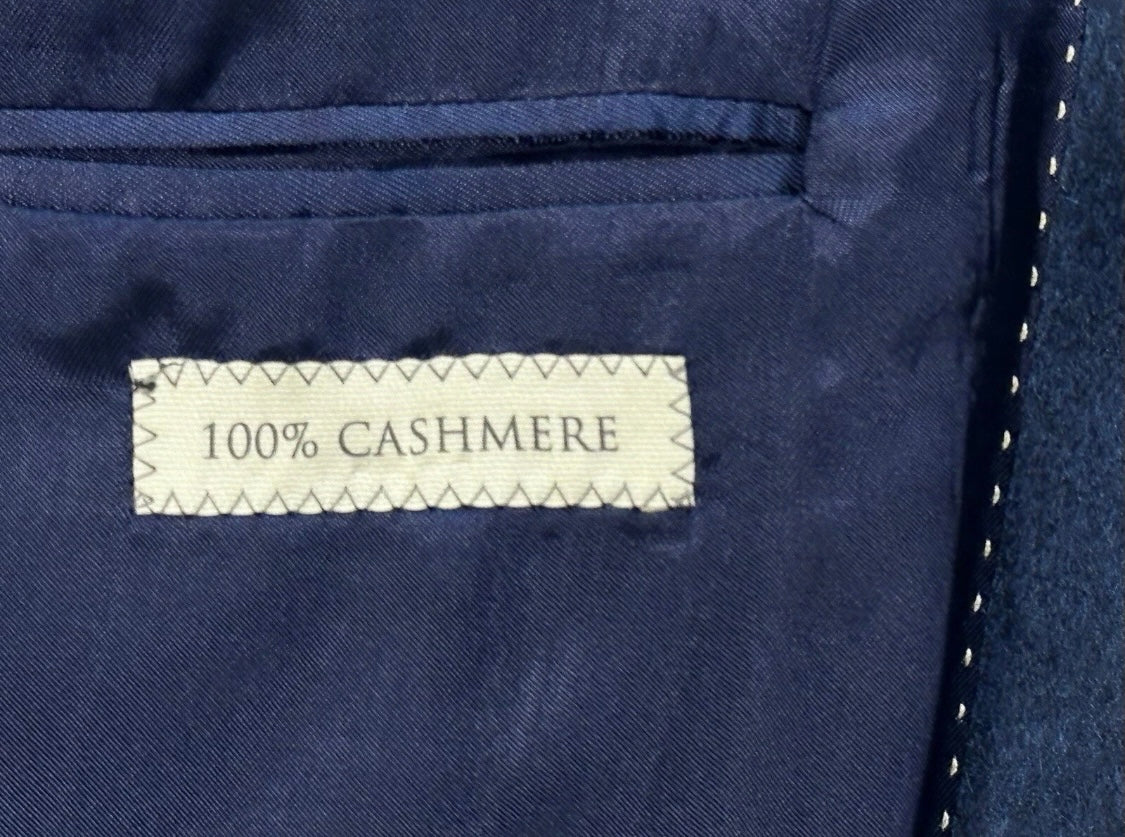 $1950 NEW 48 R 100% CASHMERE HANDMADE SPORTCOAT JACKET SLIM FIT 48R BLUE BLACK