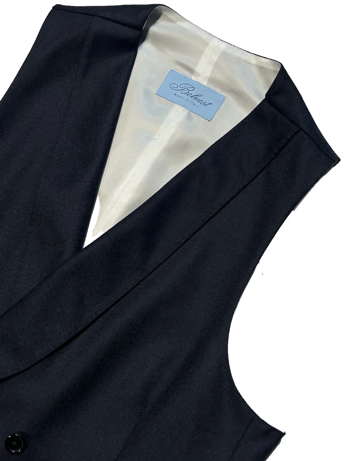 $4995 NEW EU 50 / FITS US 38R 40R BELVEST SUIT 3 PC FULLY HANDMADE MIDNIGHT NAVY JACKET VEST PANTS 38 R 40 R
