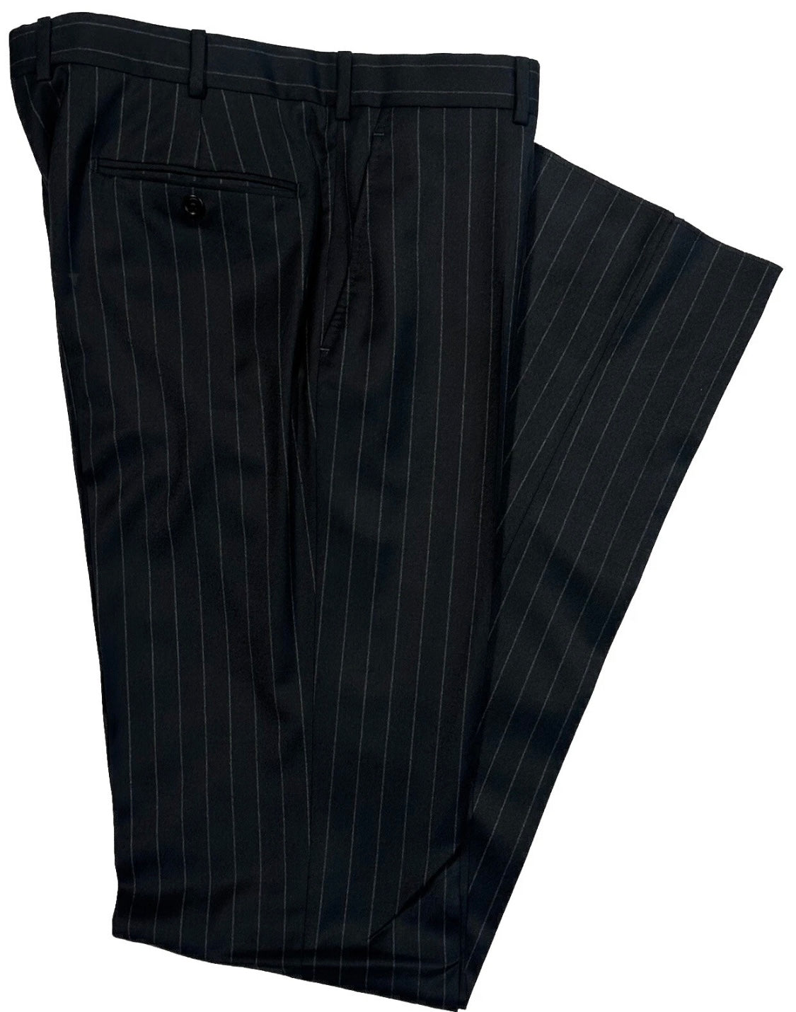 $5995 NEW EU 52 L / 40L 42L BELVEST SUIT 3 PC FULL HANDMADE NAVY PINSTRIPE JACKET VEST PANT 40 L 42 L