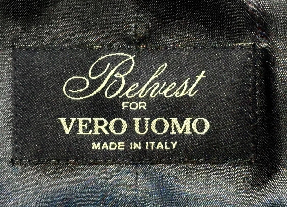 $5995 NEW EU 52 L / 40L 42L BELVEST SUIT 3 PC FULL HANDMADE NAVY PINSTRIPE JACKET VEST PANT 40 L 42 L