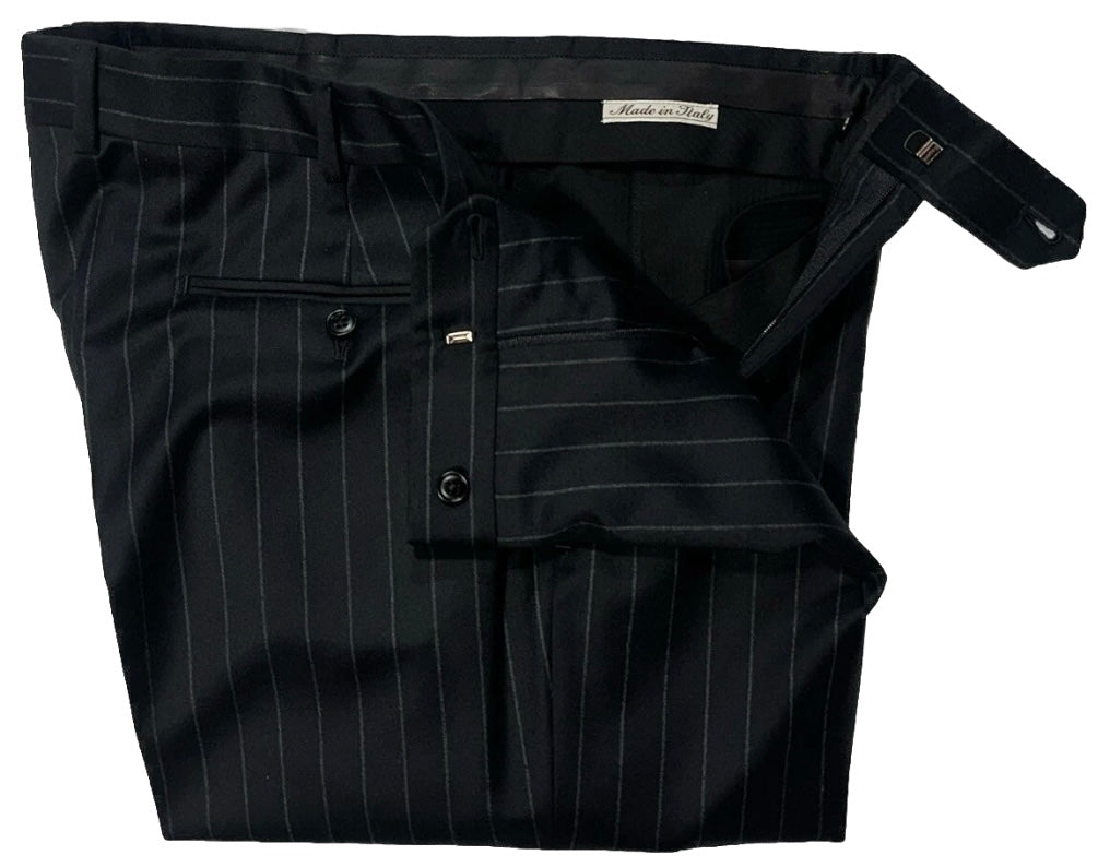 $5995 NEW EU 52 L / 40L 42L BELVEST SUIT 3 PC FULL HANDMADE NAVY PINSTRIPE JACKET VEST PANT 40 L 42 L