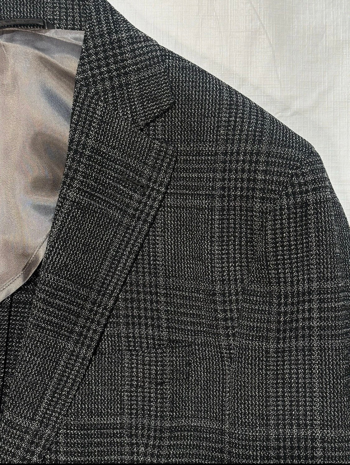 $1095 NEW 42 L HANDMADE SPORTCOAT JACKET BLACK GRAY PLAID VERO UOMO ITALY WOOL