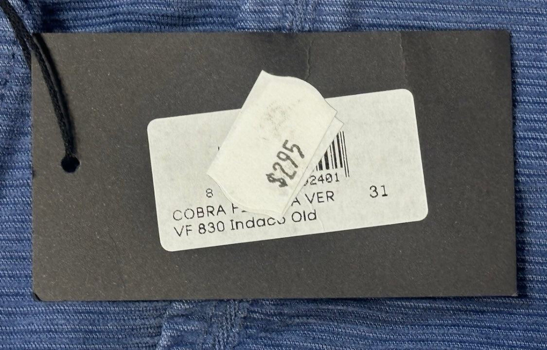 $295 NEW SZ 32 ITALY VERO UOMO SLIM FIT CORDUROY JEANS CUT 5 POCKET PANTS INDIGO
