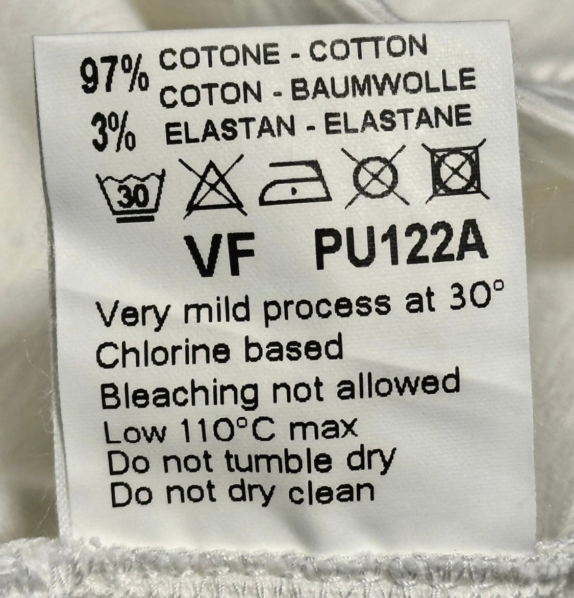 $295 NEW SZ 31 ITALY VERO UOMO SLIM FIT CORDUROY JEANS CUT 5 POCKET PANTS IVORY