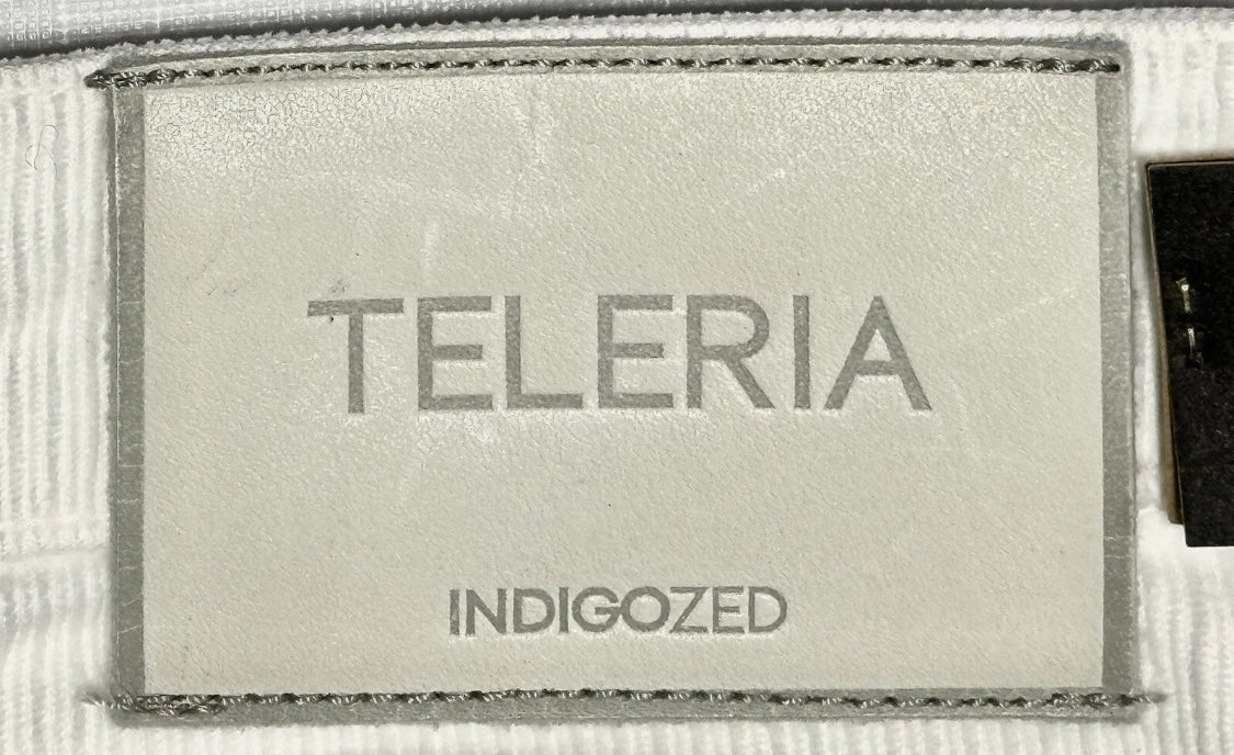 $325 NEW 34 FITS 33 TELERIA ZED ITALY JEANS CUT 5 POCKET CORDUROY PANTS IVORY
