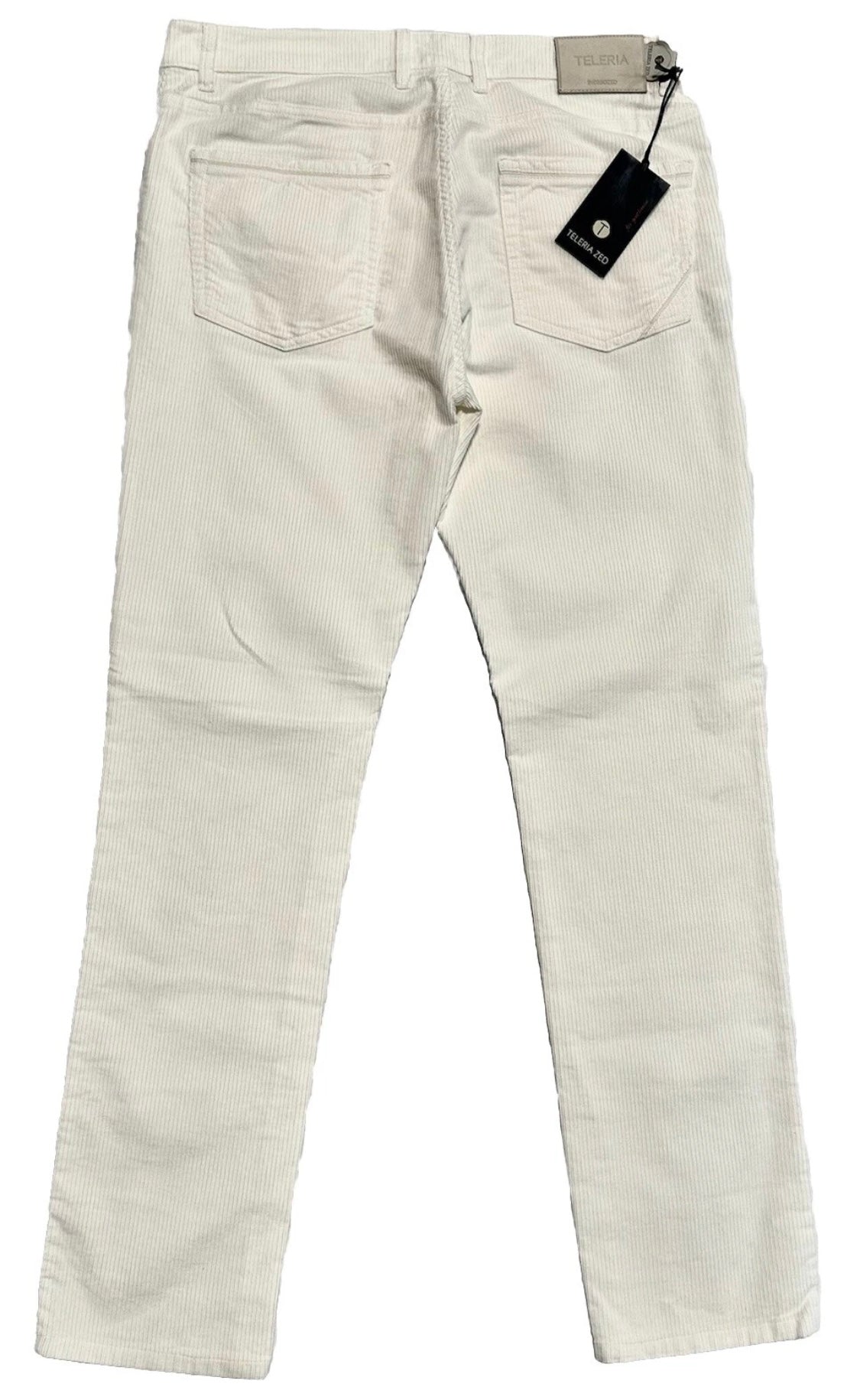 $325 NEW 38 TELERIA ZED ITALY JEANS CUT 5 POCKET CORDUROY PANTS IVORY