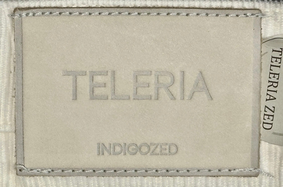$325 NEW 38 TELERIA ZED ITALY JEANS CUT 5 POCKET CORDUROY PANTS IVORY