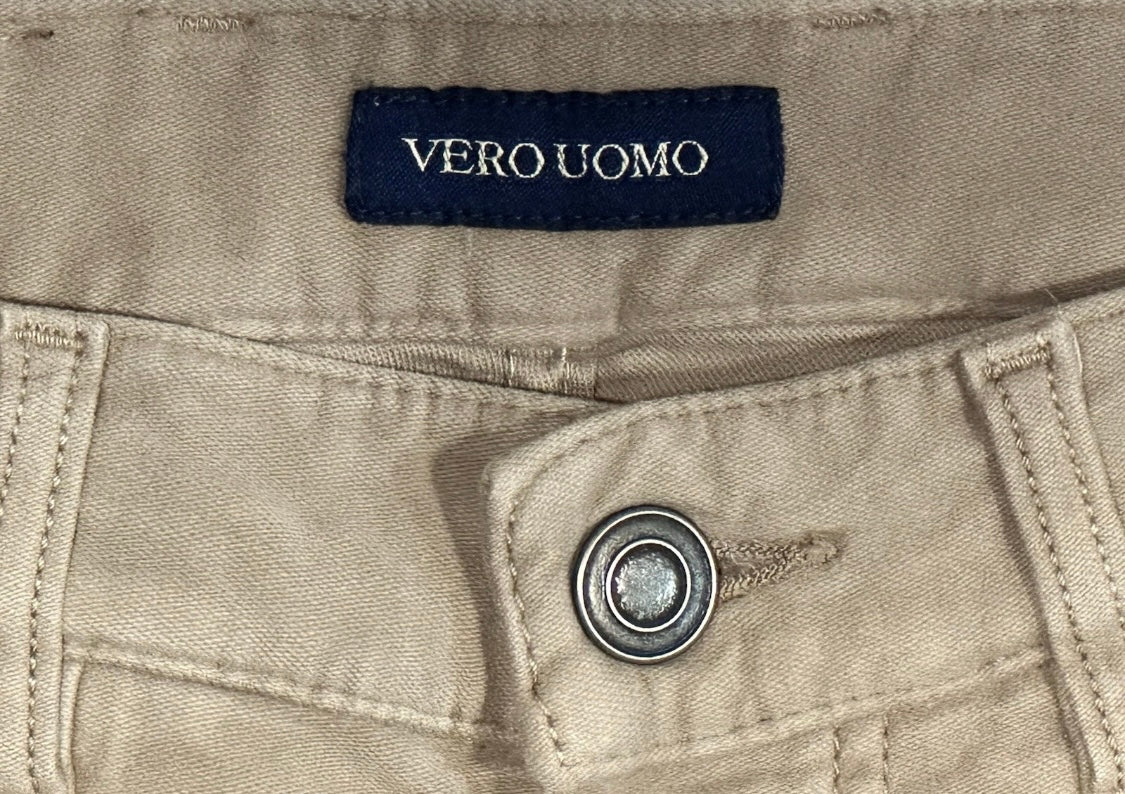 $325 NEW 29 TELERIA ZED VERO UOMO ITALY JEANS CUT 5 POCKET PANTS VINTAGE KHAKI
