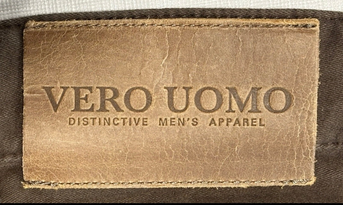 $325 NEW 29 TELERIA ZED 4 VERO UOMO ITALY JEANS CUT 5 POCKET PANTS VINTAGE BROWN