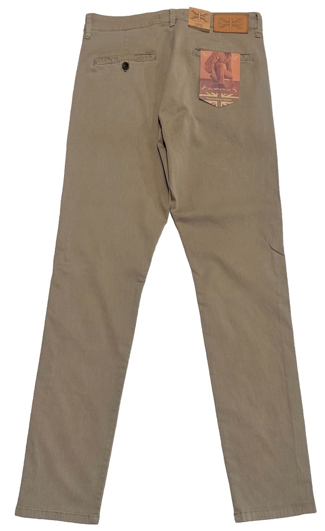 $295 NEW 32 X 34 OATMEAL TAUPE VINTAGE WASH KHAKI PANTS 7 DOWNIE ST COUTURE FIT 34