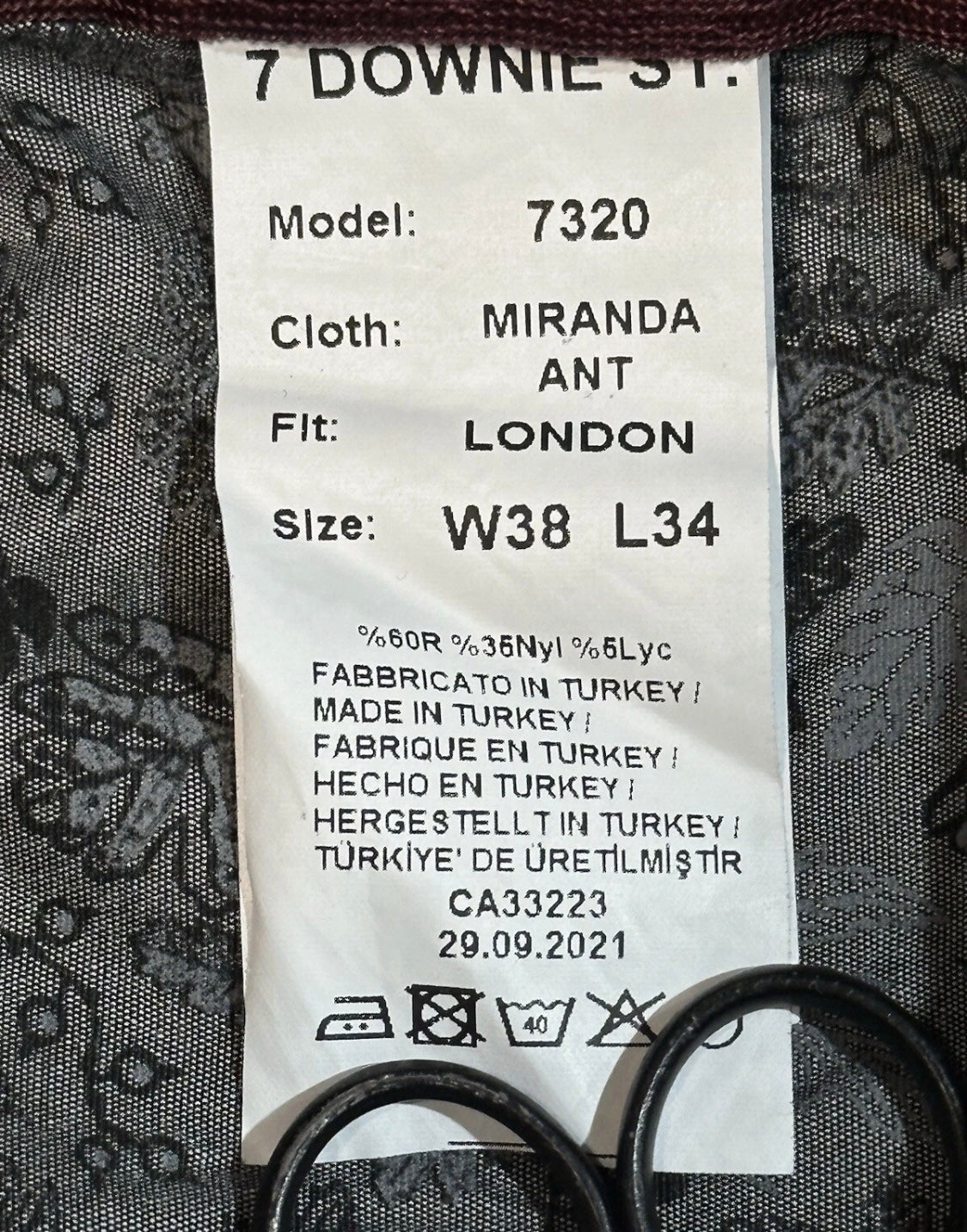 $350 NEW 38 X 34 CHARCOAL ELASTIC WAIST PANTS 7 DOWNIE ST COUTURE JERSEY FABRIC