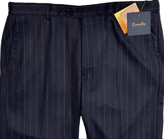 $495 NEW HANDMADE ZANELLA NASH ELASTIC WAIST CASUAL DRESS PANTS 40 MOBSTER PINSTRIPES