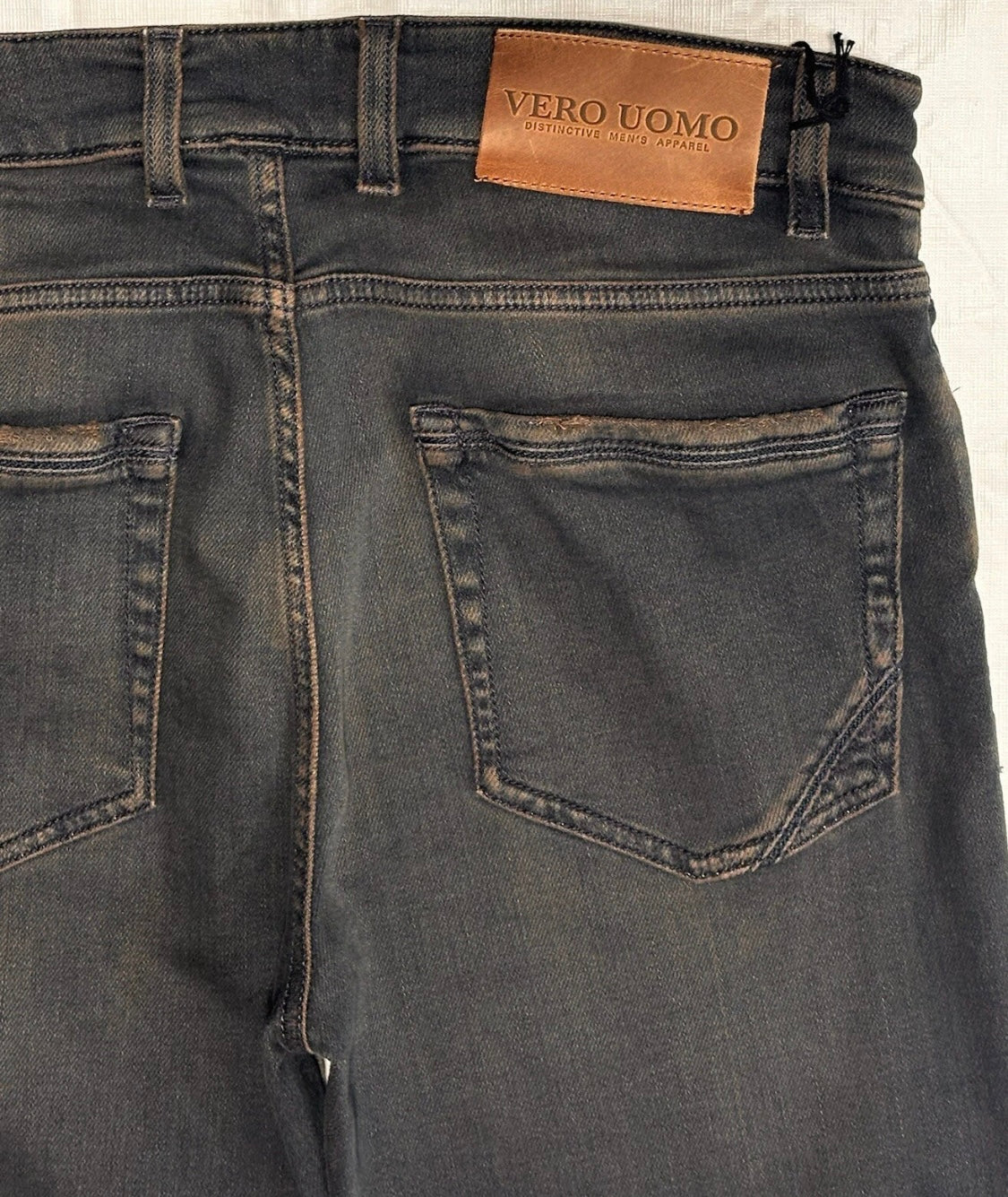 $375 NEW 5 POCKET JEANS PANTS TELERIA ZED FOR VERO UOMO ITALY 33 SLIM STRETCH