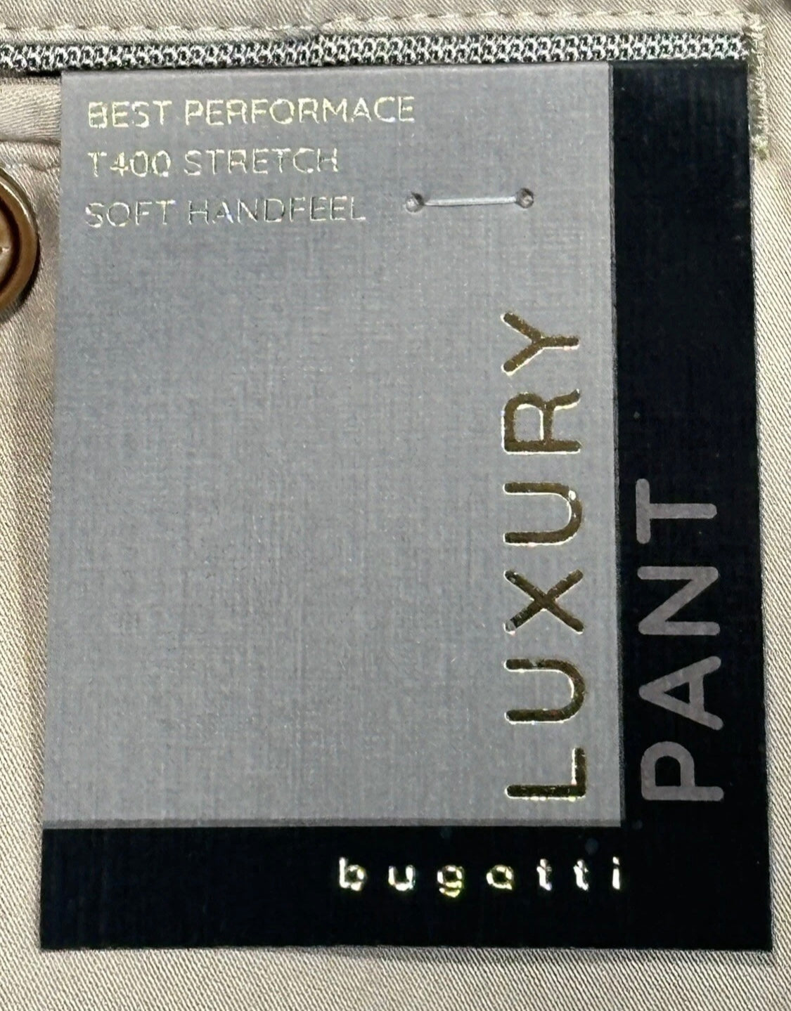 $295 NEW BUGATTI MODERN LUXURY PANTS KHAKI 40 X 32 STRETCH SOFT HAND