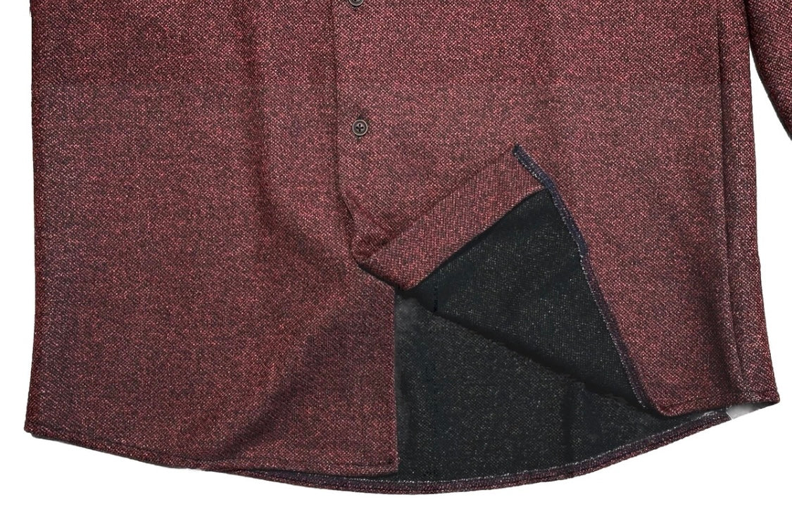 $395 NEW 7 DOWNIE ST COUTURE DOUBLE FACE HEAVY KNIT COTTON DRESS SHIRT SZ 5 = L TO XL 16.5 17