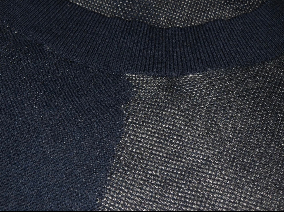 $1650 NEW EU 56 BRIONI SWEATER SLIM FIT DENIM CAMO KNIT COTTON SILK CREW NECK