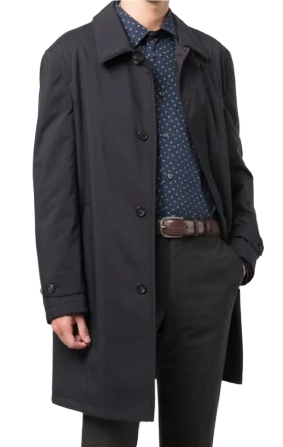 $3500 NEW XL BRIONI COAT MENS TOPCOAT OVERCOAT RAINCOAT MIDNIGHT BLUE OVERSIZED TO BE WORN OVER SUIT