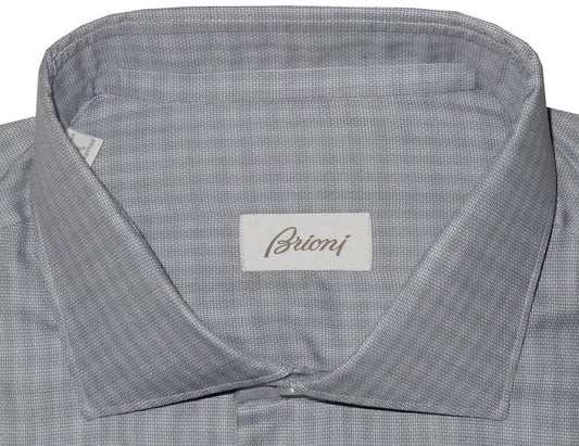 $520 NEW 43 17 BRIONI SLIM FIT DRESS SHIRT TAPERED DARTED BACK MADISON LEAD