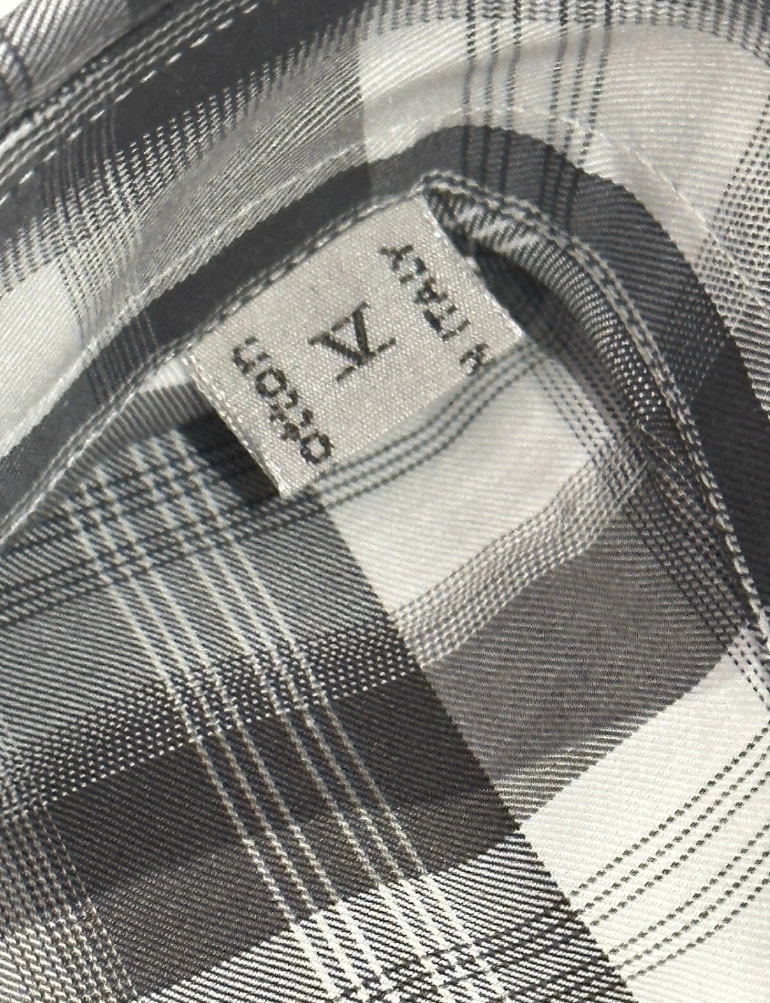 $750 NEW V 17 / 17.5 43 / 44 BRIONI DRESS SHIRT COTTON SATEEN PLAID TARTAN