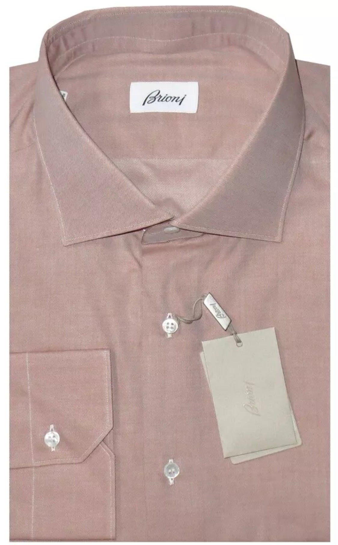 $625 NEW 46 18 BRIONI DRESS SHIRT FITTED FIT HAVANA MENS LUXURY