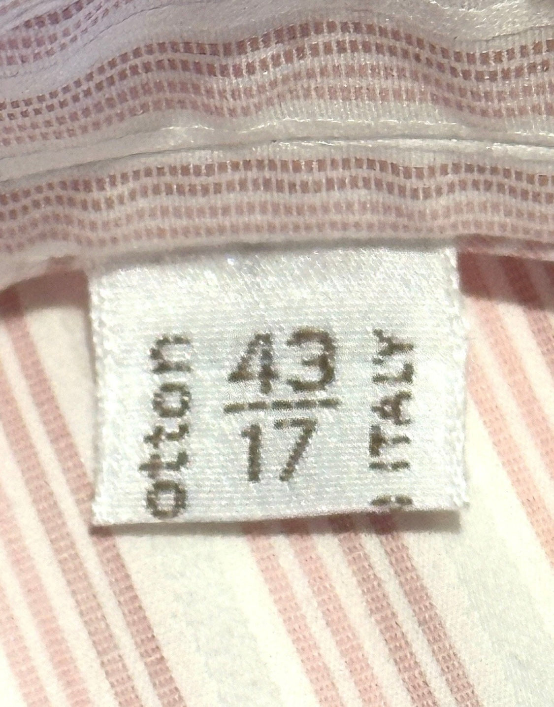 $800 NEW 17 43 BRIONI DRESS SHIRT FRENCH CUFF WHITE PINK MAUVE STRIPES SATEEN CO