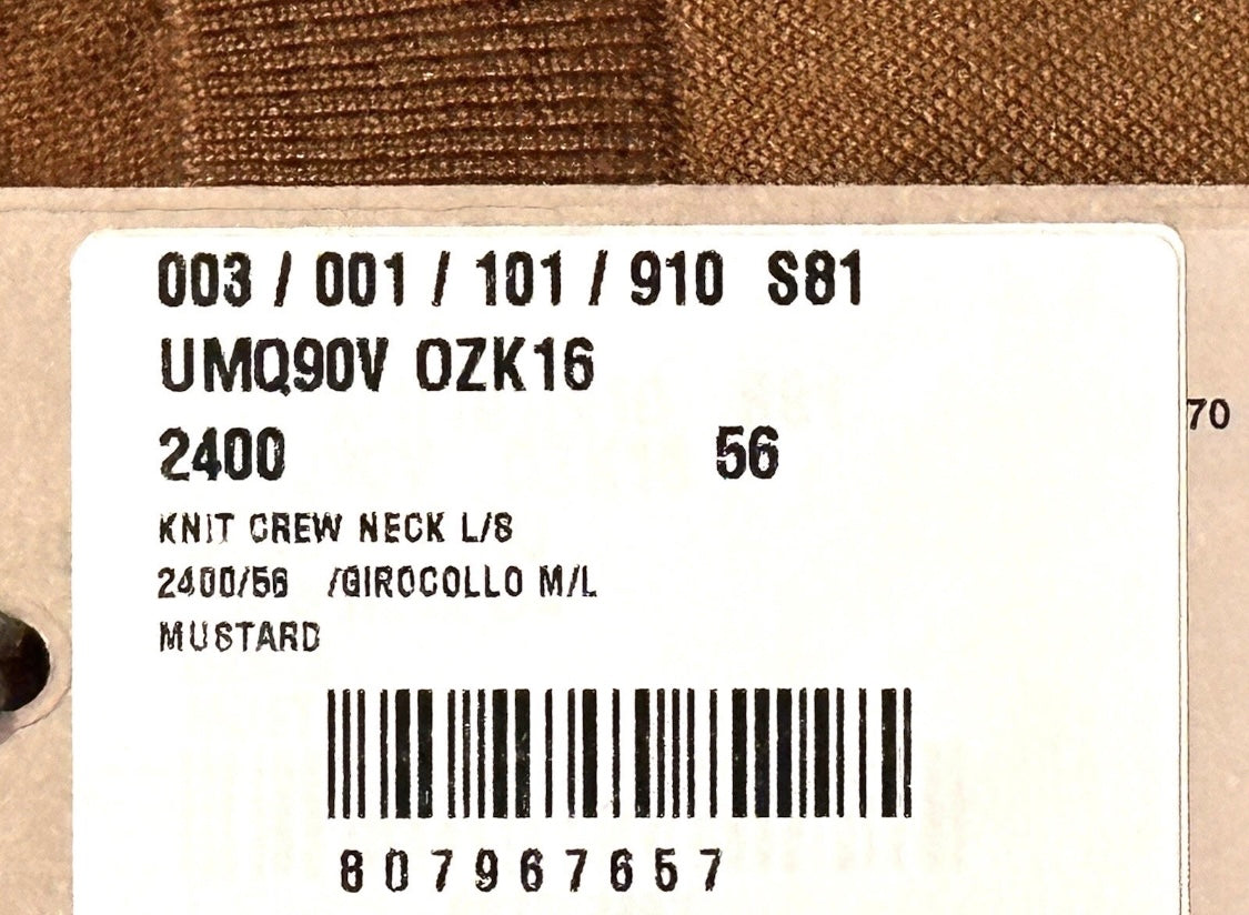 $1650 NEW EU 56 / L BRIONI VICUNA COLOR SWEATER SLIM FIT CASHMERE SILK CREW NECK SWEATER
